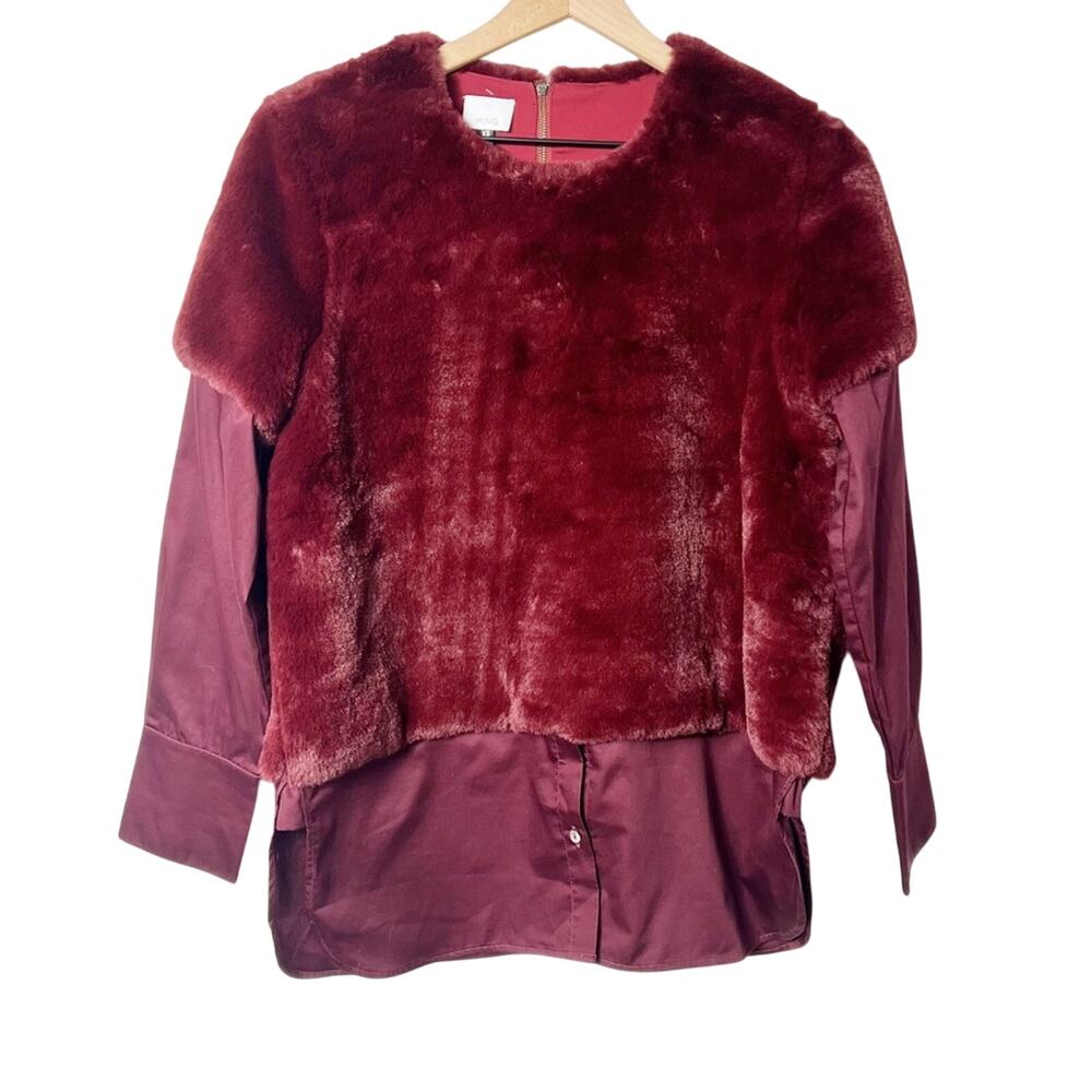 Ming Women Burgundy Sweater Blouse Size XS Brand New With Tags